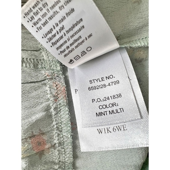 Nwt Paige Gjelina Dress Mint Multicolor Floral Cottagecore Midi Dress Size Large - Picture 9 of 10